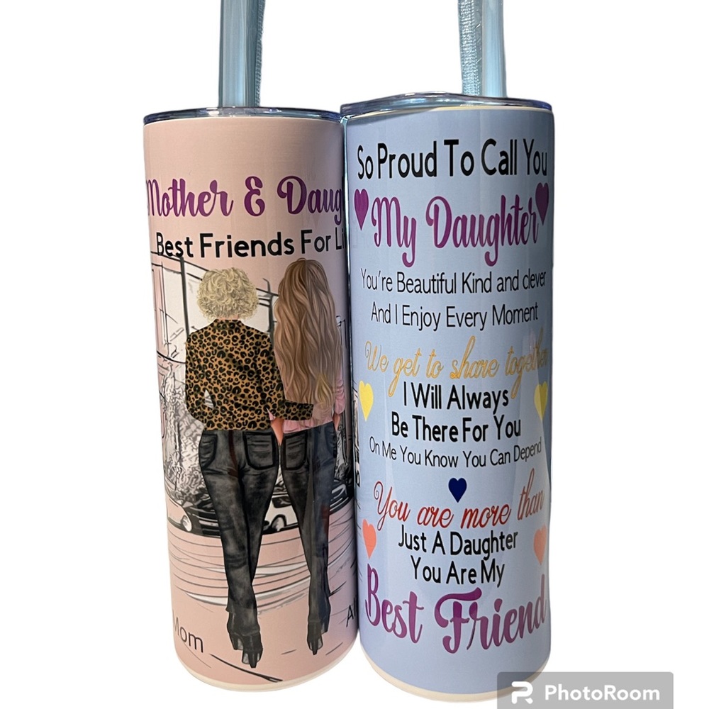 Mother and Daughter Custom Personalized tumbler 20oz